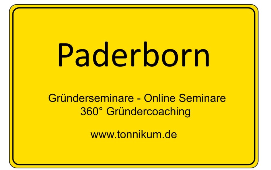 Paderborn Gründerseminar - Online Seminare - Gründeroaching - TONNIKUM®