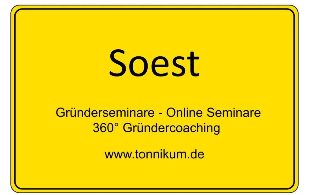Soest Gründerseminar - Online Seminare - Gründeroaching - TONNIKUM®