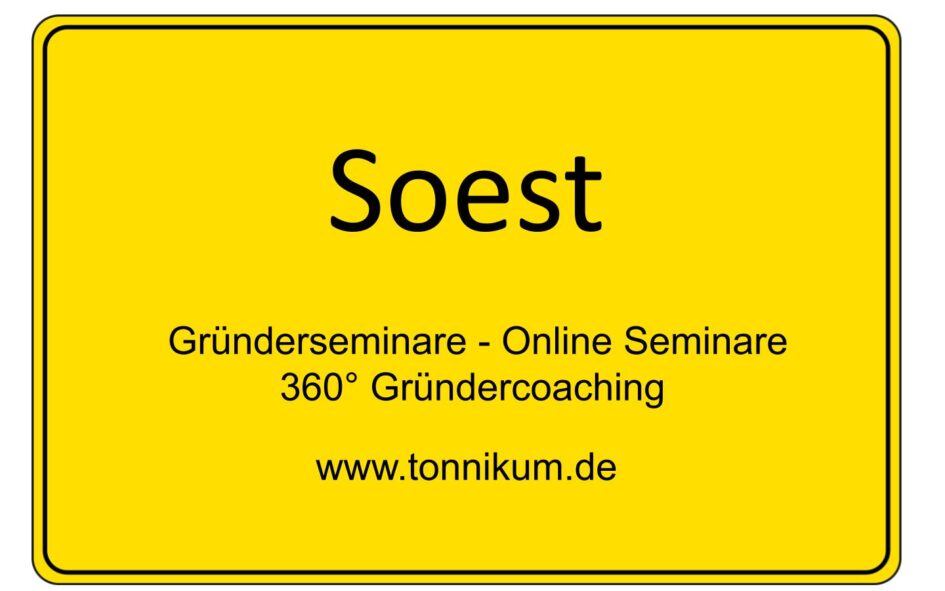 Soest Gründerseminar - Online Seminare - Gründeroaching - TONNIKUM®