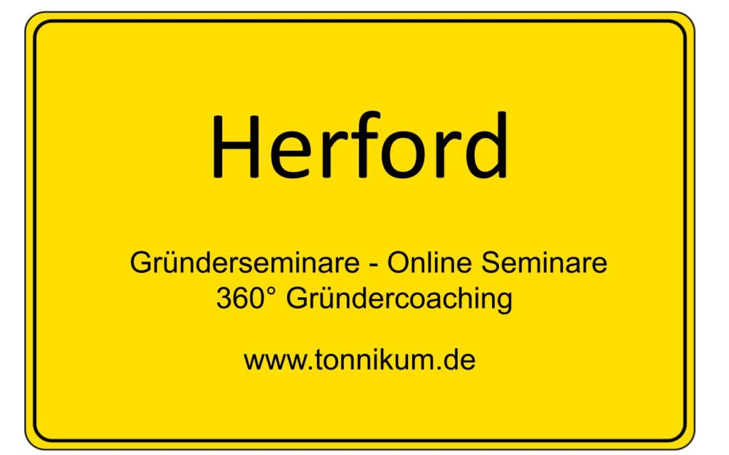Herford Gründerseminar - Online Seminare - Gründeroaching - TONNIKUM®