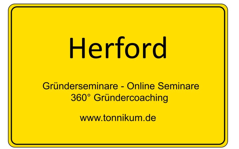 Herford Gründerseminar - Online Seminare - Gründeroaching - TONNIKUM®