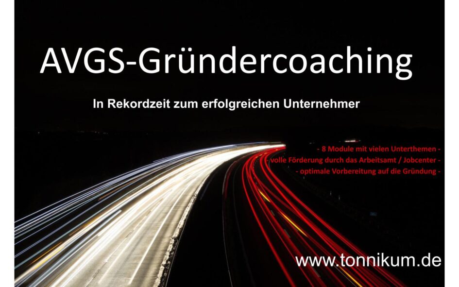 AVGS-Gründercoaching intensiv - TONNIKUM®